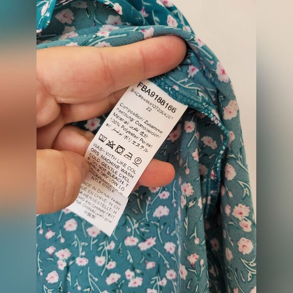 Green Floral Wrap Skirt Ditsy Cottagecore Fairy Boho Pixie Festival Maiden M - Picture 9 of 9